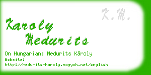 karoly medurits business card
